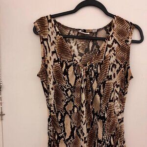 New York & Company Snakeskin Print Sleeveless Blouse – Size Medium